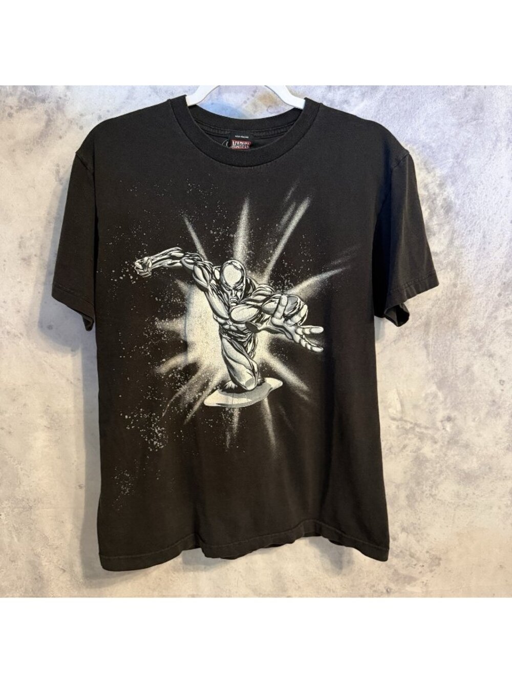 Vintage Marvel Silver Surfer T Shirt Mens Medium M Black Mad Engine Y2K 2000s